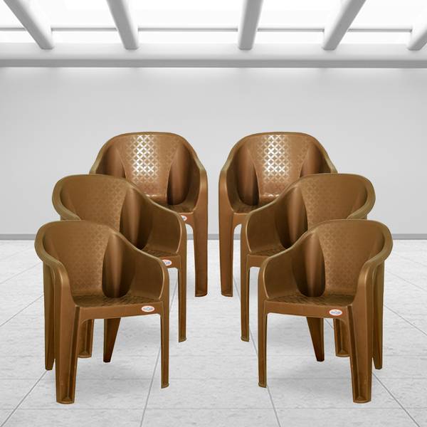 Shubh Brown Sofa chairs for Home Living Cafeteria Living Garden