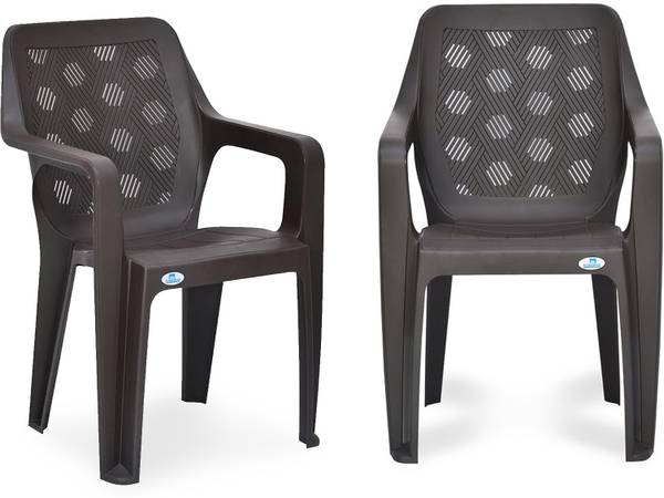 Nilkamal Mid Back Chair with Arm HEXA|100% PolyPropylene|For Living ,Kitchen, Office, Plastic Outdoor Chair