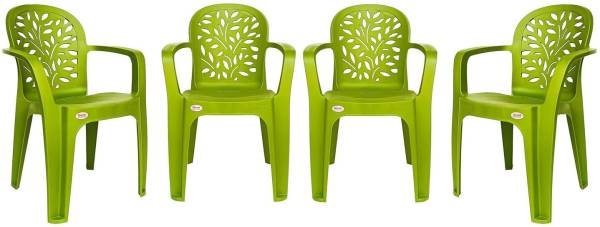 Binani Supreme Craft Designer Plastic Chair|Stackable Chair with Armrest|Chairs| Plastic Outdoor Chair