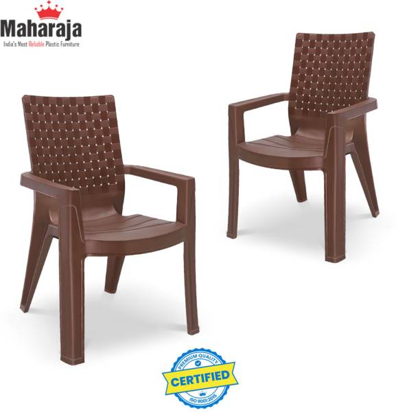 MAHARAJA Matrix for Home, Office | Comfortable | Arm Rest | Bearing Capacity up to 200Kg Plastic Outdoor Chair