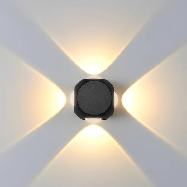 Glowing Night Outdoor UP Down Wall LED | 4 ways Splitter |Outdoor Lamp Four Way Wall 12 Wt Led Warm White Gate Light Outdoor Lamp