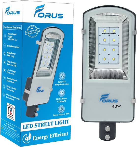 FORUS 40W LED Street Light Highest Lumens 210 lm W 10 Years