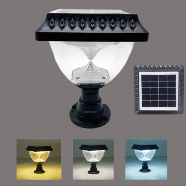 Homehop Solar LED watt Automatic Outdoor Gate Model Light Design Warm Lights For Home Garden Waterproof Decoration Wall Decoration lighting RGB pillar...