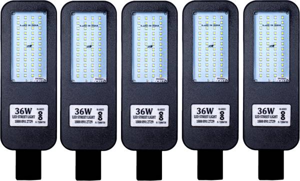 KESHVAS 36W BIS Approved PC Body Glass LED Street Light Pack of 5 Flood Light Outdoor Lamp