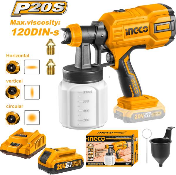 INGCO 120DIN-s Cordless Spray Gun 120DIN-s Cordless Spray Gun Airless Sprayer