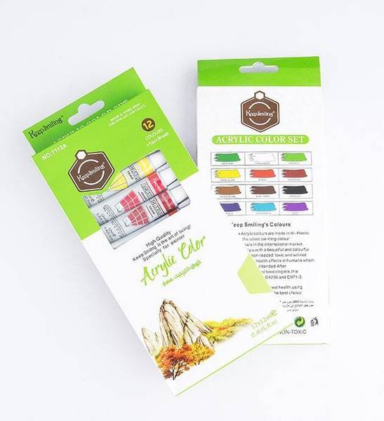 Adoere Acrylic Paint Set 12 Colours 12ml Perfect Canvas Wood Fabric Leatherand Crafts