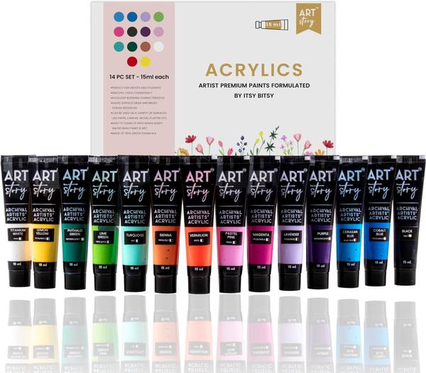 ITSY Bitsy Artists Acrylic Paint Set - 14 Colors X 15ml