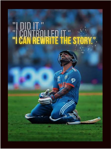 Posterwala POSTERWALA Sports Virat kohli Poster Digital Reprint 12 inch x 18 inch Painting