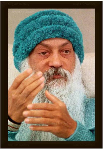 Braj Art Gallery Osho Acharya Rajneesh Interacting Photo Frame Digital Reprint 19.5 inch x 13.5 inch Painting