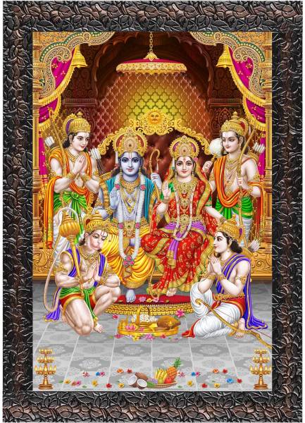 Indianara Ram Darbar Without Glass Framed Art Painting for room decor Digital Reprint 13 inch x 10 inch Painting
