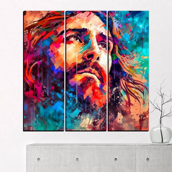 JB Creations Jesus Christ Cross Modern Painting Wall Decorative Paintings For Home Digital Reprint 18 inch x 18 inch Painting