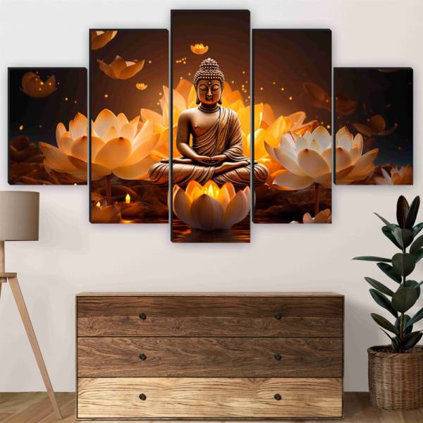 saf Buddha religious wall painting for living room, wall decoration, home decoration Digital Reprint 18 inch x 30 inch Painting