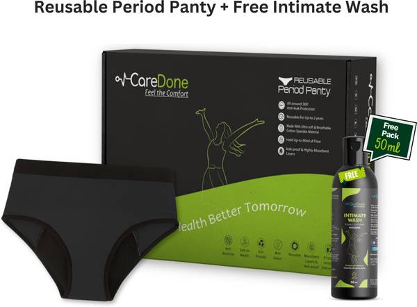 CareDone Women Periods Black Panty