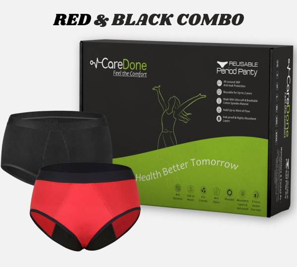 HouseOfCommon Women Periods Black, Red Panty