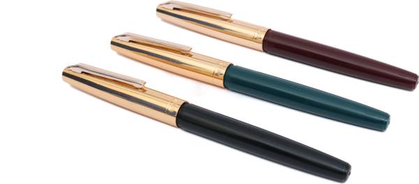 Gold Leaf Hero Pen 332 Original Fountain Ink Pen Iridium Tipped Fine Nib Gold Cap Fountain Pen