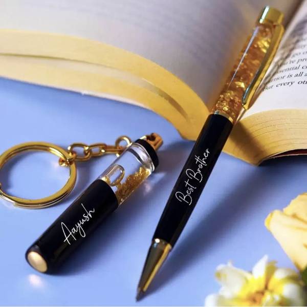 mizi Golden Zari Ball Pen Keychain Set Ball Pen