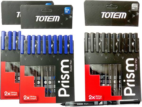 TOTEM Prism 30 Pen Set |20 Blue & 10 Black | 0.5mm Tip |Use & Throw Pen|Smooth Writing Gel Pen