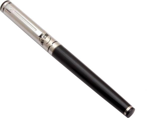 Ledos Early Hero 240 Aerometric Pen Arrow Inlaid Grip Black Color Stainless Steel Cap Fountain Pen