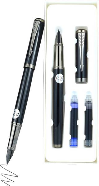 WISHKEY Stylish Classic Metal Fountain Pen Set 0.38 mm Nib with Replaceable Cartridge Fountain Pen