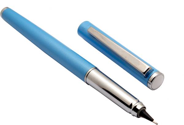 Ledos Hero 360 Degree Angle Writing Sky Blue Metal Body Fountain Pen