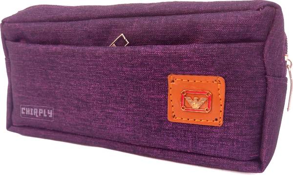 CHIRPLY 3-Pocket Pencil Pouch for Girls & Boys for School Polyester Pouch with 3 Zippers for School, Pen Case Birthday Gift for Kids Art Polyester Pencil Box