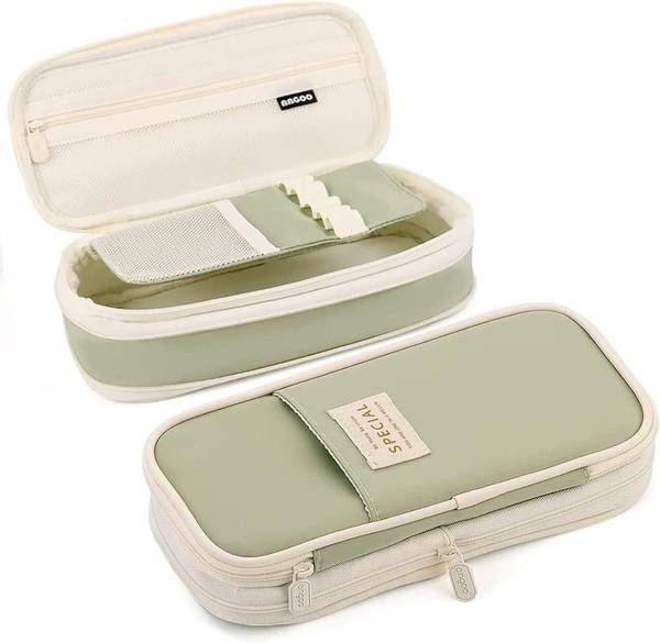 TREXEE Big Capacity Pen & Pencil Pouch, Canvas Cotton Linen Pencil Pouch NA Art Canvas Pencil Box