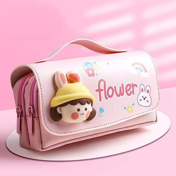 radhey preet RECOMMENDED HOT SELLING TRENDING 3D FLOWER GIRL SQUISHY THEME MADE FOR BOYS & GIRLS PENCIL CASE STATIONARY ORGANIZER BOX FOR SCHOOL CLASS...