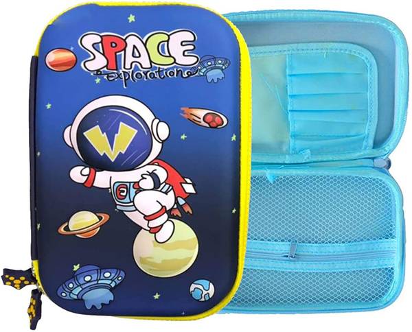 Neel Space Theme 3D Big Pencil Case School Stationery Large Capacity Big Pouch Multi Pocket Hard Pouch for Astronaut Geometry Box Birthday Return Gift...