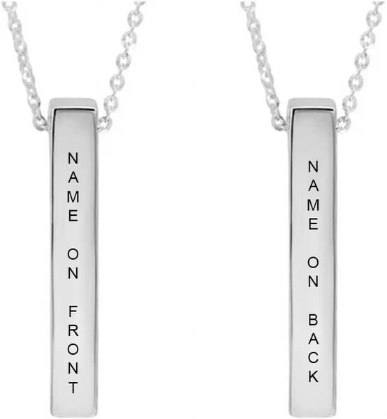 savri Personalized Stainless Steel Bar Pendant Necklace With Your name Metal