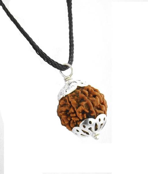 Kripalu store 5 Mukhi Rudraksha Silver Silver Wood Pendant