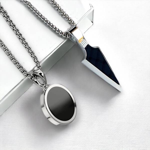 kazare Men Pendant | Pendant For Boy | Chain Lockets | Locket Combo Set Rhodium Alloy