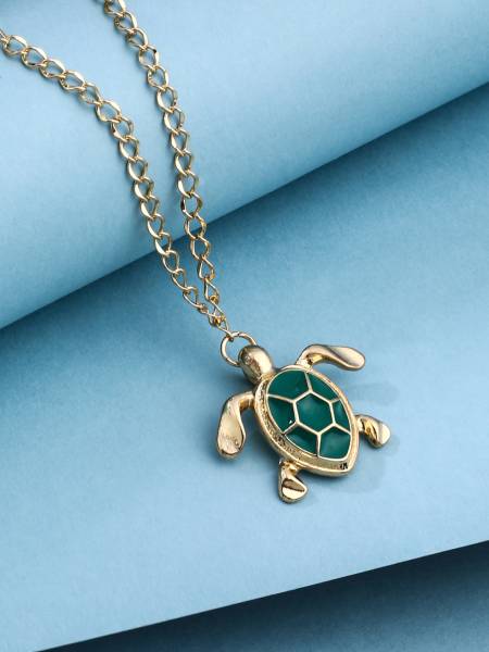 Viraasi Gold Plated Turtle Pendant for Men and Women Gold-plated Alloy Pendant