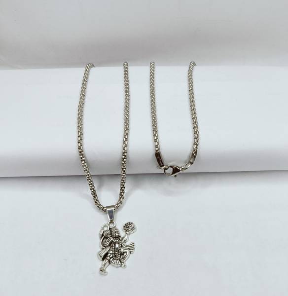 REVERSEA Hanuman ji Lord bajrangbali Pendant Locket for mens boys Silver Alloy Locket Set