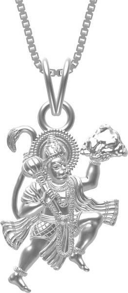 ZALKARI 925 Sterling Silver Hanuman locket Pendant for mens & Boys Rhodium Sterling Silver Locket