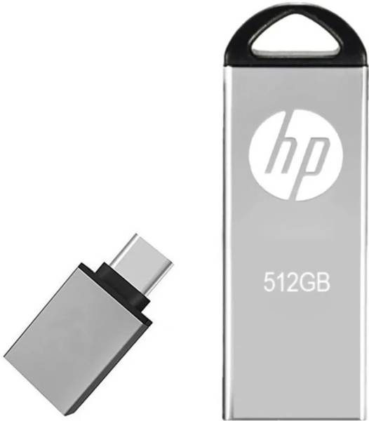 HP VSA23 512 GB Pen Drive Compatible with Laptop, Gaming Console, Audio Player, Tablet, Mobile, Desktop Computer USB 3.0, USB 2.0 Metal Case
