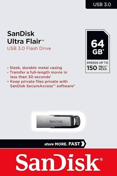 SanDisk 64GB Pendrive Ultra Flair USB 3.0 Flash Drive 64GB Pendrive 64 GB Pen Drive