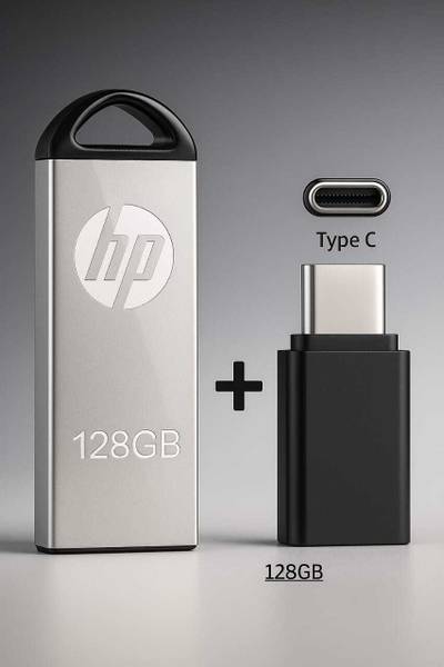 HP 128GB Pen drive V220W USB 3.0 128 GB Pen Drive Compatible with Audio Player, Desktop Computer, Gaming Console, Laptop, Mobile, Tablet USB 3.0 Metal...