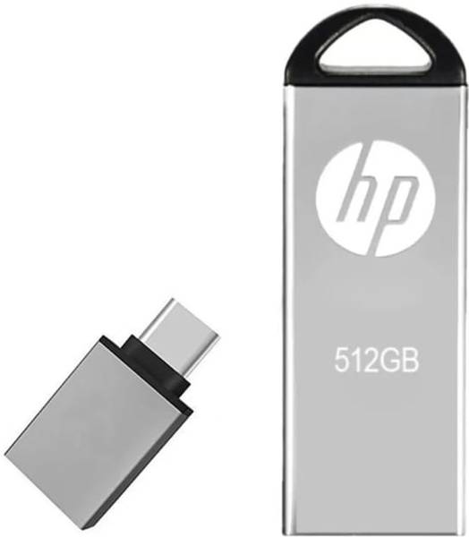 HP DS V220 512 GB Pen Drive Compatible with Laptop, Gaming Console, Audio Player, Tablet, Mobile USB 2.0 Metal Case