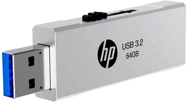 HP 818W USB3.2 Metal Body 64 GB Pen Drive Compatible with Laptop, Netbook, Desktop Computer, Television USB 3.2 Metal Case