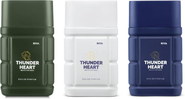 RIYA THUNDERHEART BEATS FOR INDIA (Green, White & Blue) 100 ML Each Eau de Parfum - 300 ml
