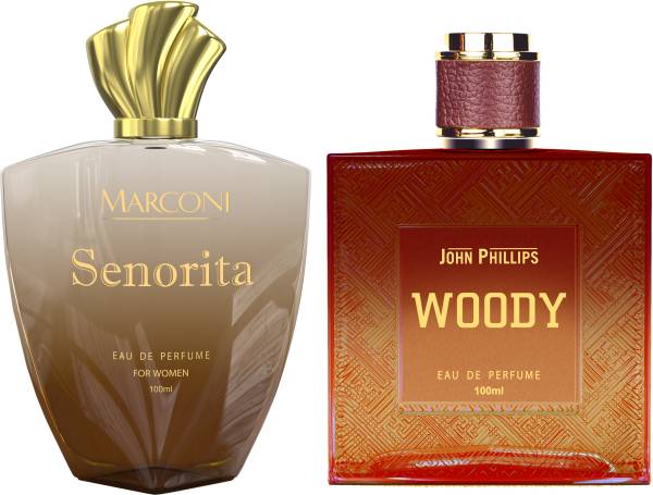 Marconi SENORITA & WOODY Eau De French Perfume Combo Set For Men & Women Pack Of 2,200ML Eau de Parfum - 200 ml