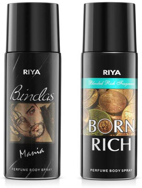 RIYA BINDAS 150ML AND BORN RICH 150ML DEODRANT COMBO Eau de Parfum  -  300 ml
