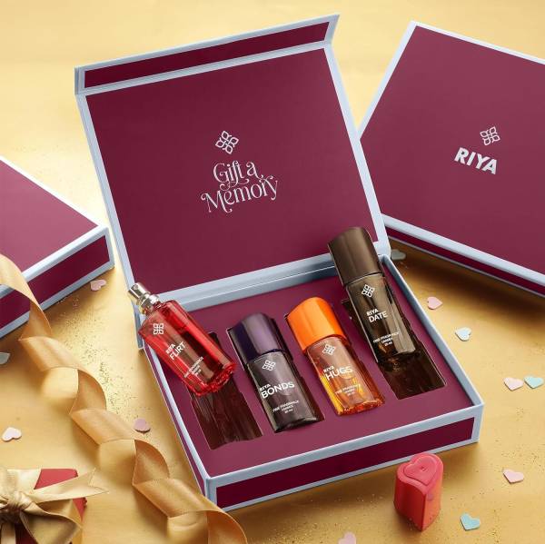 RIYA Gift A Memory Unisex Premium Valentine Couple Gift Set (4N X 20 ML) Eau de Parfum - 80 ml