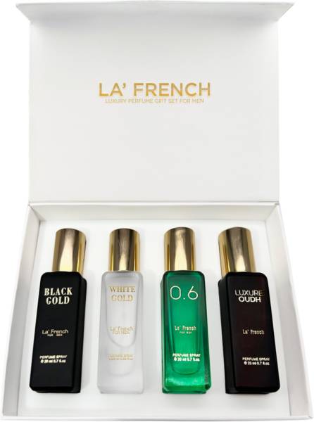 La French Classic Perfume Gift Set For Men | 4x20 ML | Long Lasting Fragrance. Eau de Parfum - 80 ml