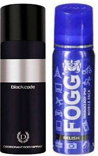 FOGG Relish 25ml Body Perfume & Denver Code 50ml Body Deo small size all day fresh Eau de Parfum - 75 ml