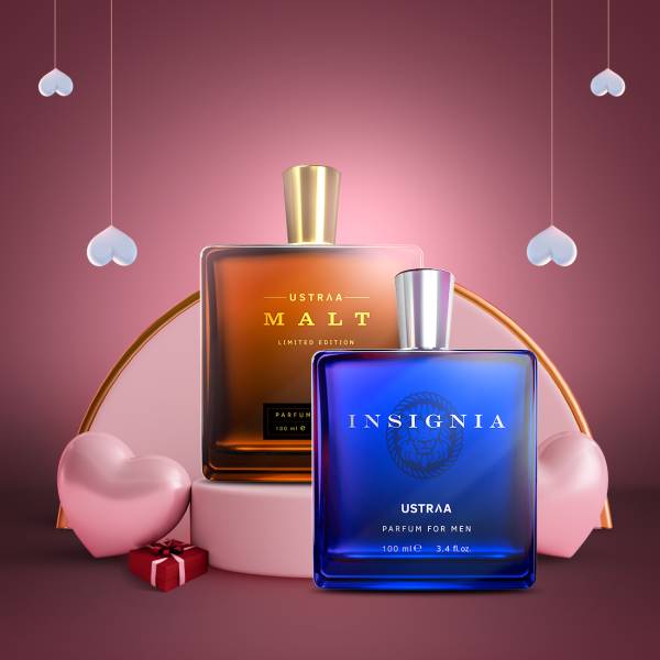 USTRAA Valentine Gift Pack - Malt & Insignia - Perfume for Men Eau de Parfum - 200 ml