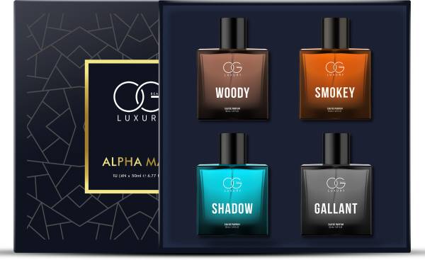 OG BEAUTY LUXURY Alpha Male Gift Set Pack of 4, 50 ML Each - Unique Long Lasting Scents Eau de Parfum - 200 ml