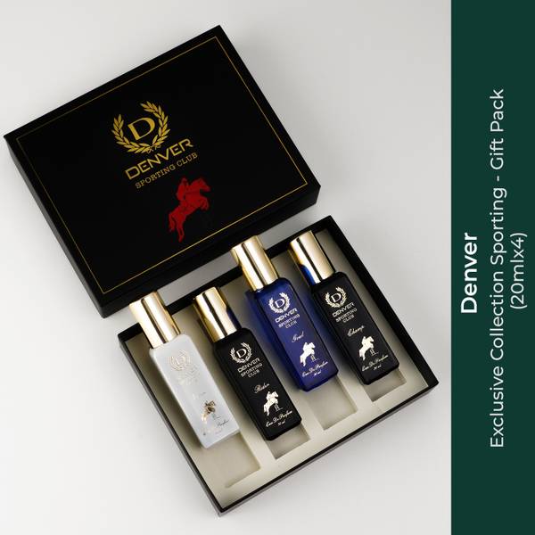 DENVER Sporting Club EDP- SRK's Favorite Luxury Gift Pack- 20ml x 4 Set Eau de Parfum - 80 ml