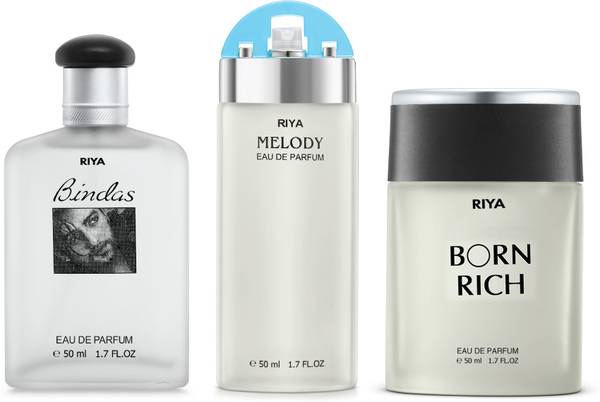 RIYA Bindas & Melody Sea Green & Born Rich Eau De Perfume Pack Of 3 50 ML Each Eau de Parfum - 150 ml