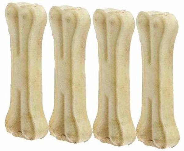 Petfun 5 Inches Rawhide Pressed Flavor Dog Calcium Treat Bones for Puppy Chicken Dog Chew